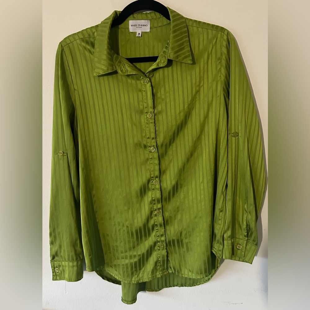 White Rhino Green Button-Down Shirt